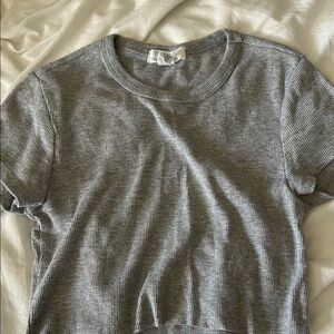 Full Tilt Gray Ribbed Crop Top